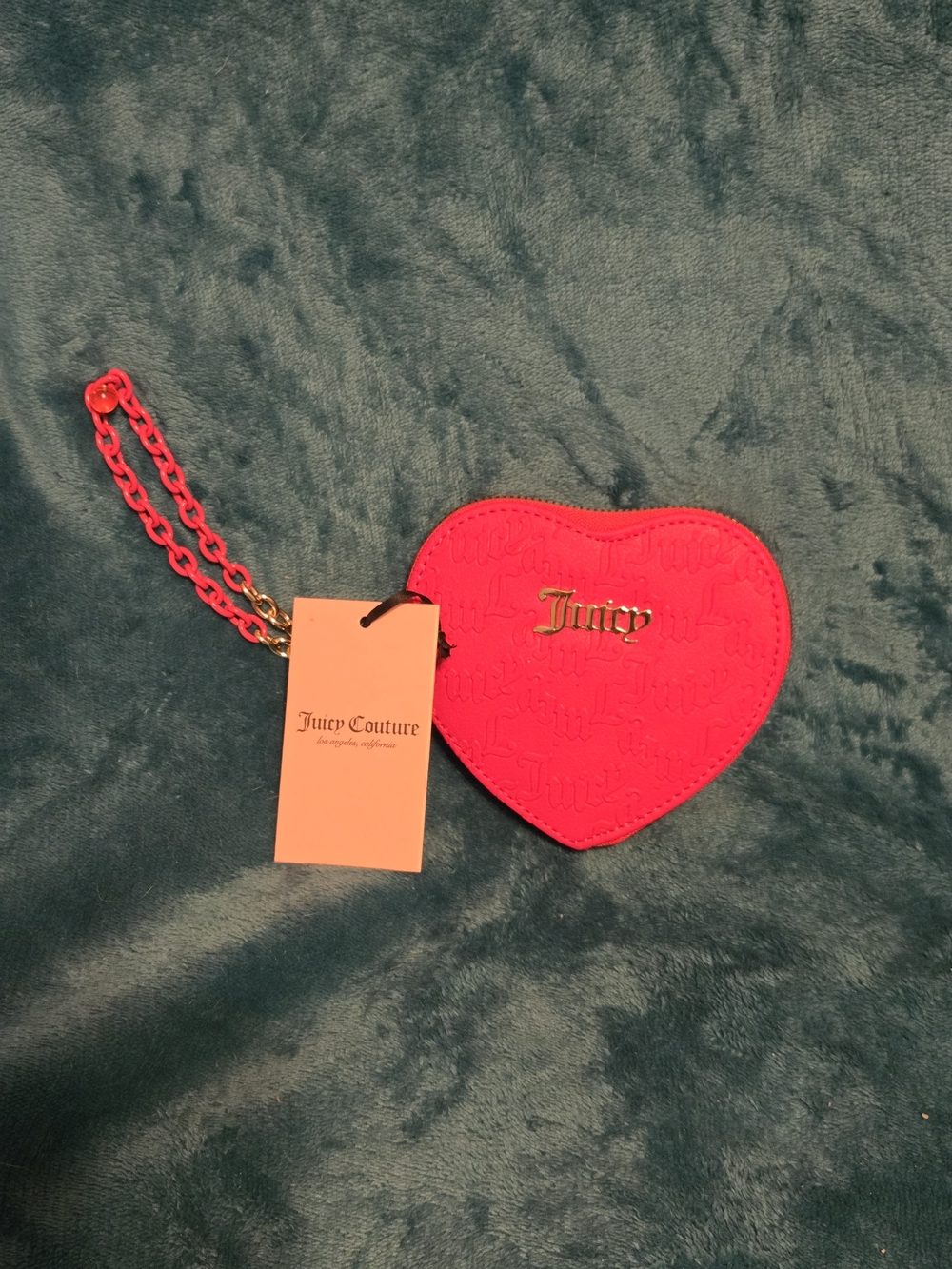 Juicy Couture Pink Heart Wristlet Coin Purse